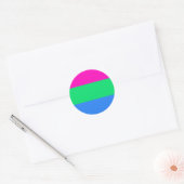 Sticker Rond Drapeau de fierté polysexuelle (Enveloppe)