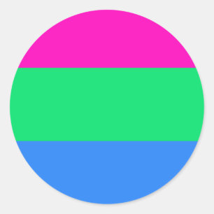 Sticker Rond Drapeau de fierté polysexuelle