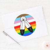 Sticker Rond Drapeau de fierté Progress Pride LGBTQ+ Two-Spirit (Enveloppe)