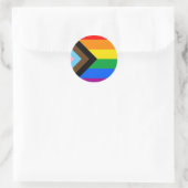Sticker Rond Drapeau de fierté progressiste LGBTQ+ (Sac)