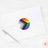 Sticker Rond Drapeau de fierté progressiste LGBTQ+ (Enveloppe)