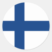 Sticker Rond Drapeau de Finlande (Devant)