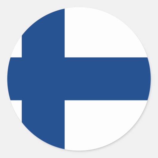 Sticker Rond Drapeau de Finlande - Suomen lippu - Drapeau de Fi (Devant)