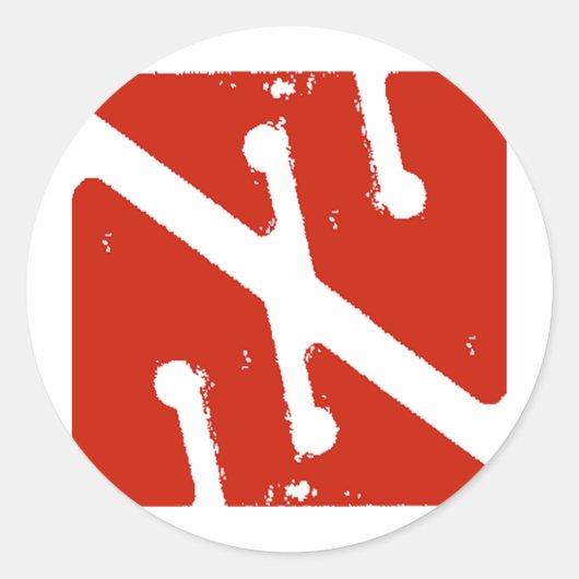 Sticker Rond drapeau de flèche de caverne (Devant)