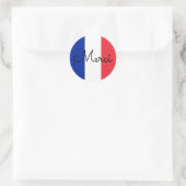 Sticker Rond Drapeau de France Couleurs Merci (Sac)
