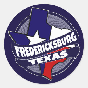 Sticker Rond Drapeau de Fredericksburg Texas