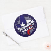 Sticker Rond Drapeau de Fredericksburg Texas (Enveloppe)