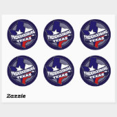 Sticker Rond Drapeau de Fredericksburg Texas (Feuille)