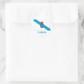 Sticker Rond Drapeau de Galice avec nom (Sac)