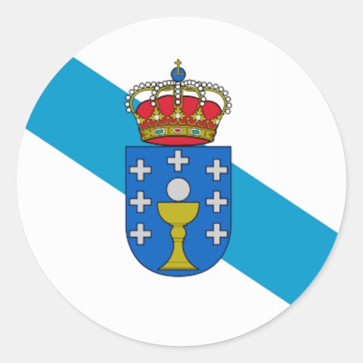Sticker Rond Drapeau de Galice (Espagne) (Devant)