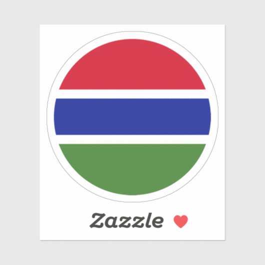 Sticker rond drapeau de Gambie (Feuille)