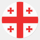 Sticker Rond Drapeau de Géorgie (Devant)