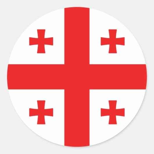 Sticker Rond Drapeau de Géorgie (Devant)