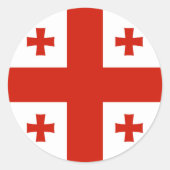 Sticker Rond Drapeau de Géorgie (Devant)