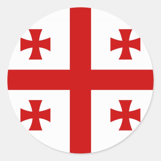 Sticker Rond Drapeau de Géorgie (Devant)