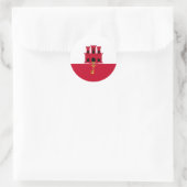 Sticker Rond Drapeau de Gibraltar (Sac)