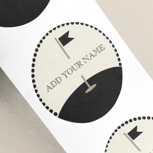 Sticker Rond Drapeau de golf avec texte personnalisé
