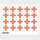 Sticker Rond Drapeau de Guernesey (Feuille)