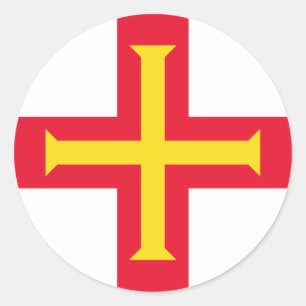 Sticker Rond Drapeau de Guernesey