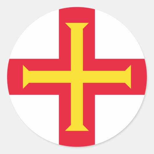 Sticker Rond Drapeau de Guernesey (Devant)