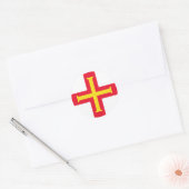 Sticker Rond Drapeau de Guernesey (Enveloppe)