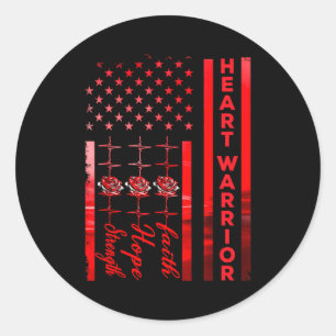 Sticker Rond Drapeau de guerrier cardiaque Guerrier de sensibil
