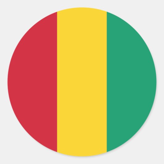 Sticker Rond Drapeau de Guinée (Devant)