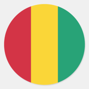 Sticker Rond Drapeau de Guinée