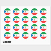 Sticker Rond Drapeau de Guinée équatoriale (Feuille)