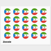Sticker Rond Drapeau de Guinée équatoriale (Feuille)