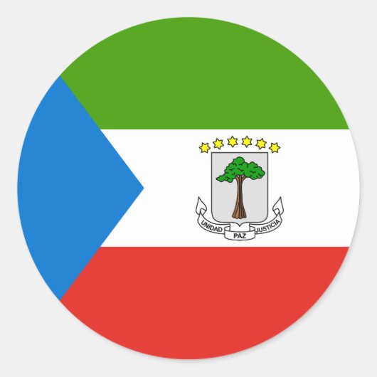 Sticker Rond Drapeau de Guinée équatoriale (Devant)