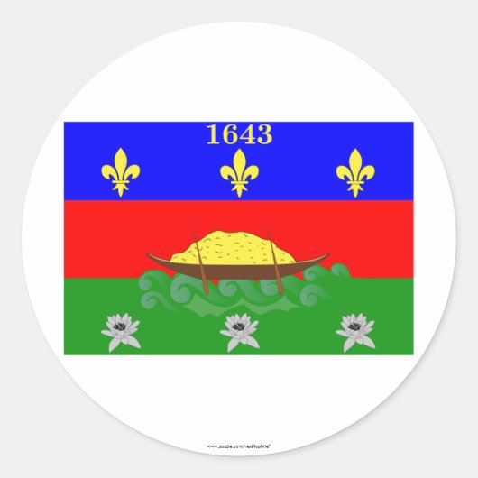 Sticker Rond Drapeau de Guyane (Devant)