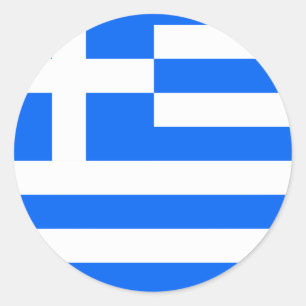 Sticker Rond Drapeau de haute qualité de la Grèce