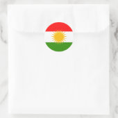 Sticker Rond Drapeau de haute qualité du Kurdistan (Sac)