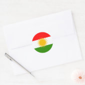 Sticker Rond Drapeau de haute qualité du Kurdistan (Enveloppe)