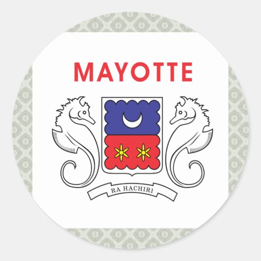 Sticker Rond Drapeau de haute qualité Mayotte (Devant)