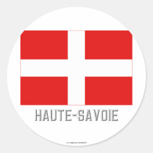 Sticker Rond Drapeau de Haute-Savoie avec nom