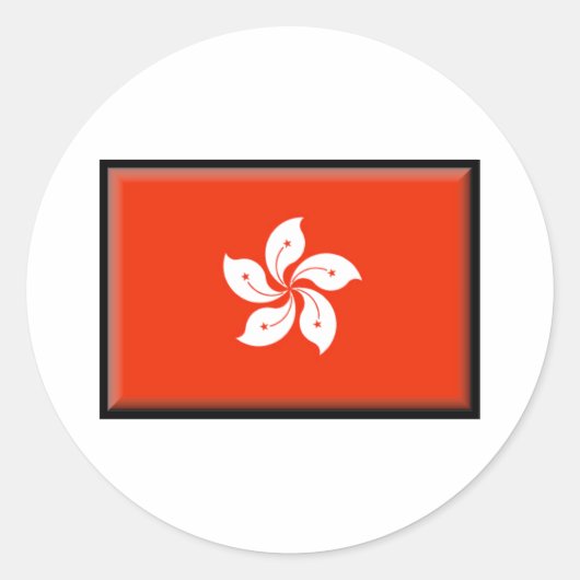 Sticker Rond Drapeau de Hong Kong (Devant)