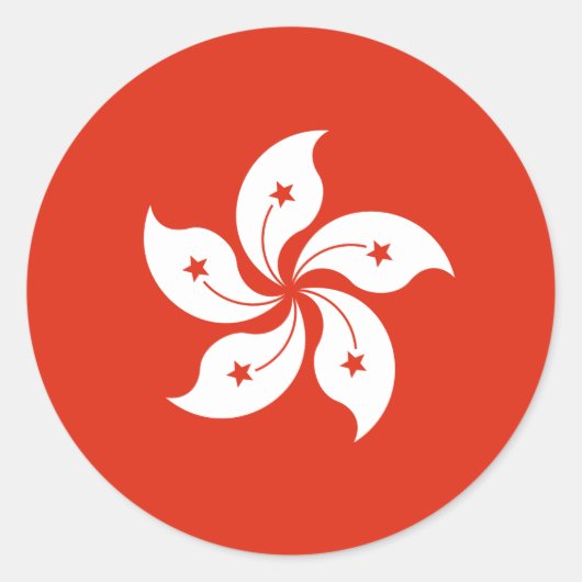 Sticker Rond Drapeau de Hong Kong (Devant)