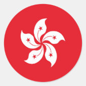 Sticker Rond Drapeau de Hong Kong (Devant)