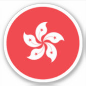Sticker rond Drapeau de Hong Kong (Devant)