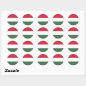 Sticker Rond Drapeau de Hongrie (Feuille)