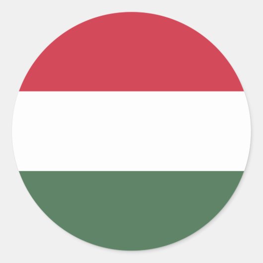 Sticker Rond Drapeau de Hongrie (Devant)