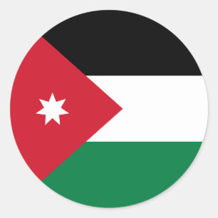 Sticker Rond Drapeau de Jordanie