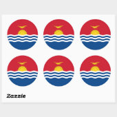 Sticker Rond Drapeau de Kiribati, Drapeau de Kiribati (Feuille)