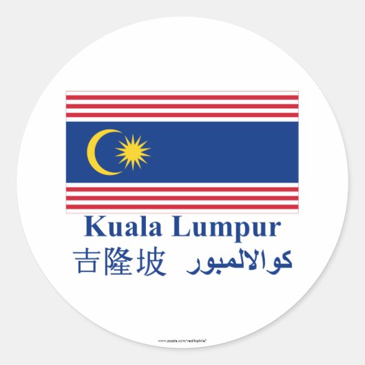 Sticker Rond Drapeau de Kuala Lumpur (Devant)