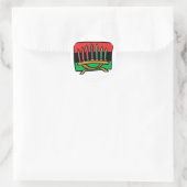 Sticker Rond Drapeau de Kwanzaa (Sac)