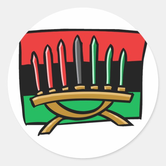 Sticker Rond Drapeau de Kwanzaa (Devant)