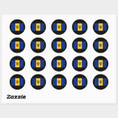 Sticker Rond Drapeau de la Barbade (Feuille)