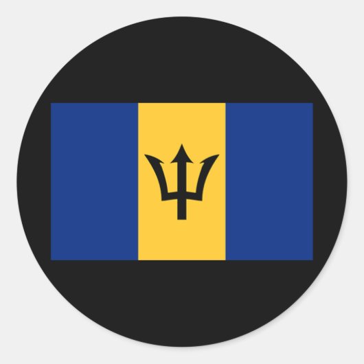 Sticker Rond Drapeau de la Barbade (Devant)